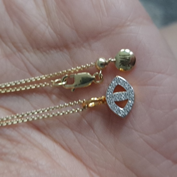 Monica Vinader Alphabet Evil Eye diamond necklace - Picture 15 of 15